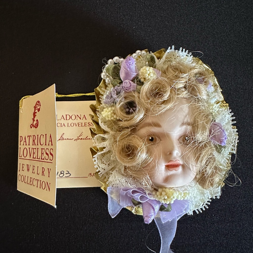 Vintage Patricia Loveless Porcelain Belladona Doll Brooch